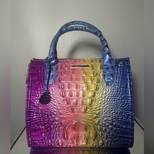 BRAHMIN | Colorful Crocodile Embossed Satchel